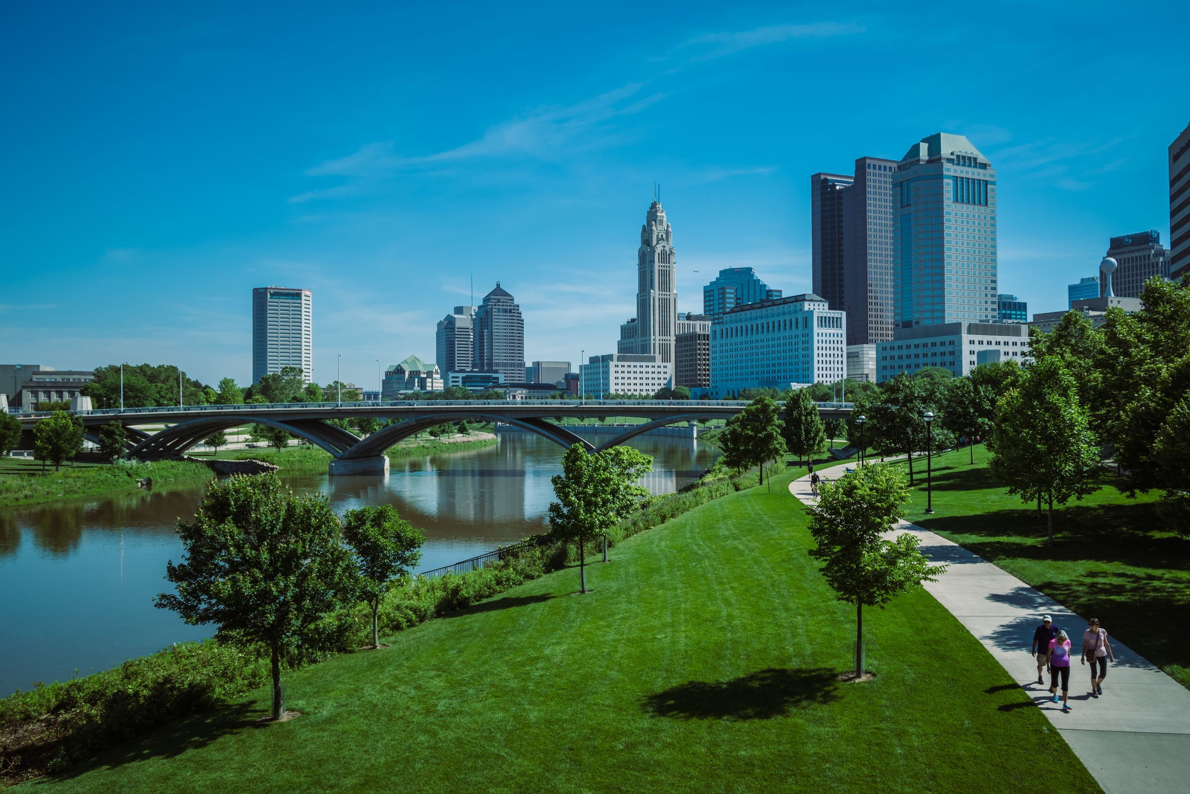 Downtown Columbus skyline across the Scioto River
